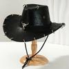 Einfarbiger Western-Cowboyhut Breiter Rand Cowgirl-Kappe Klassischer Sommerhut Reisen