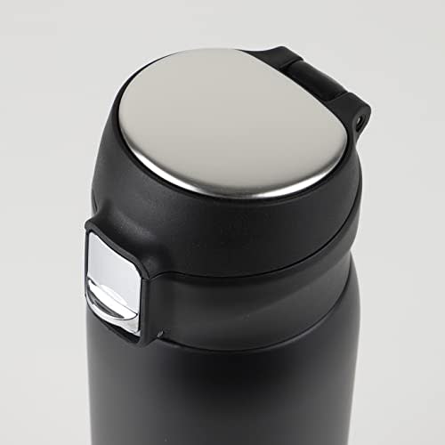 PEARL METAL HB-4759 Matte Black 500ml Lightweight One-Touch Mug, Cafe Mug Porter