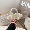 2023 Ins New Korean Version of Mini Children's Fan-shaped Portable Concave Shape Hand Carrying Slung Pearl Bag Bags for Girls