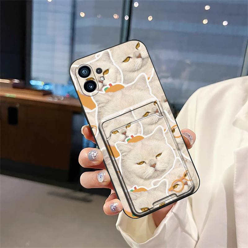Full wrap Cartoon Phone Case For Nothing Phone1 Anti-knock Graffiti Back Cover Card bag Silicone TPU Cute protective