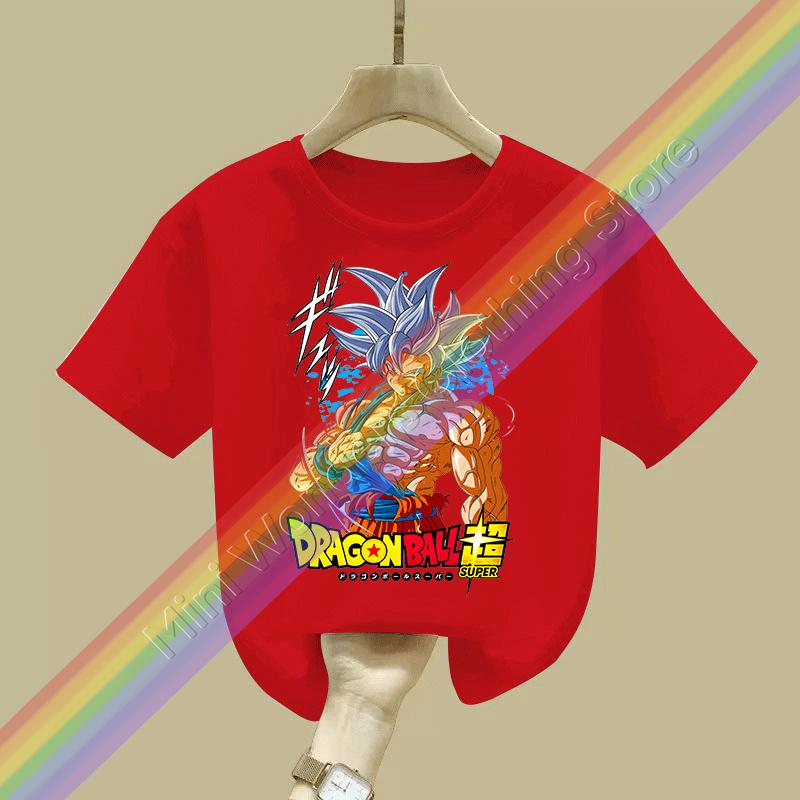 2026 Summer New  Digita Printing Japanese Anime Dragon Ball Boys and Girls Tshirt Children Street Leisure Fashion Cosplay Top
