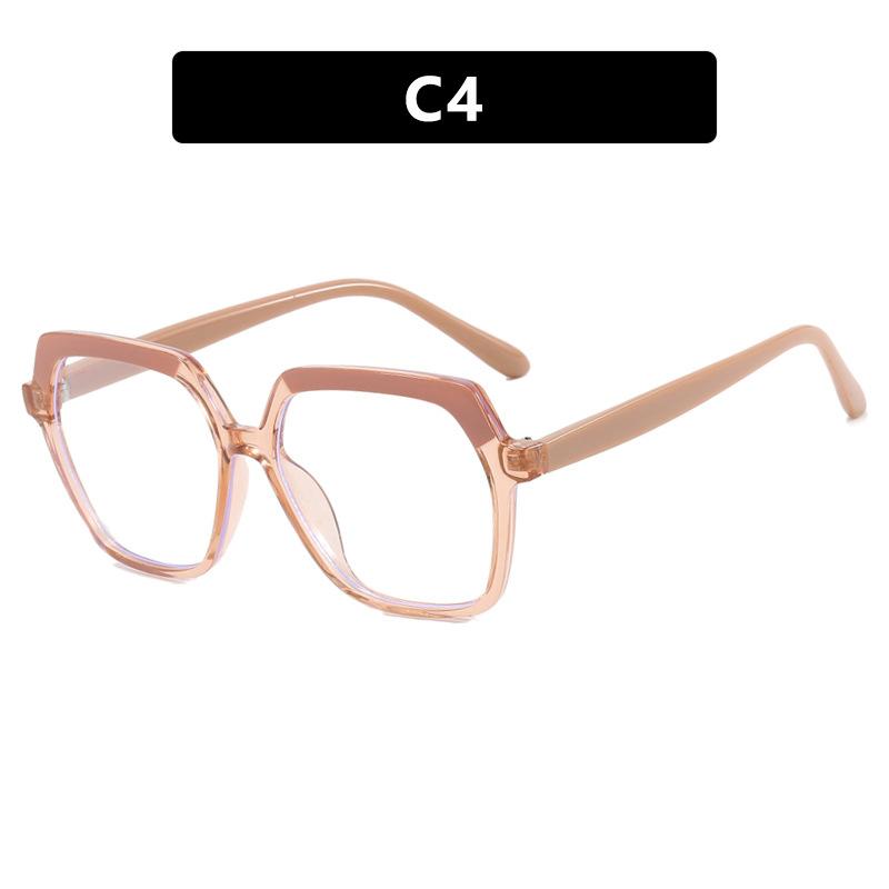 Women's glasses, anti blue light, fashionable and personalized large frame glasses, travel and student commuting glasses