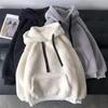 Women's Thickened Hooded Sweatshirt with Faux Lambswool - 2026 Autumn/Winter Korean Style Loose Fit