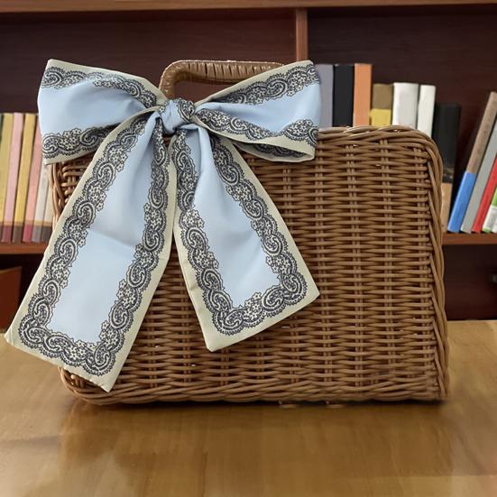 1Set Rattan Suitcase Natural Tasteless Solid Handle Rattan Woven Storage Case for Picnic