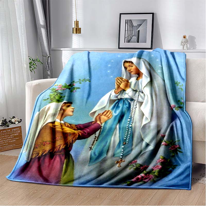 1 PC 3D printed flannel blanket (Our Lady of Guadalupe pattern) home blanket birthday gift. Customizable.