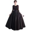 ZHENGTU Women's Black Evening Dress with Long Skirt, Perfect for Chorus Outfits, Autumn Party Dress, Bridal Dress, and Hostess (Black, Size XL)