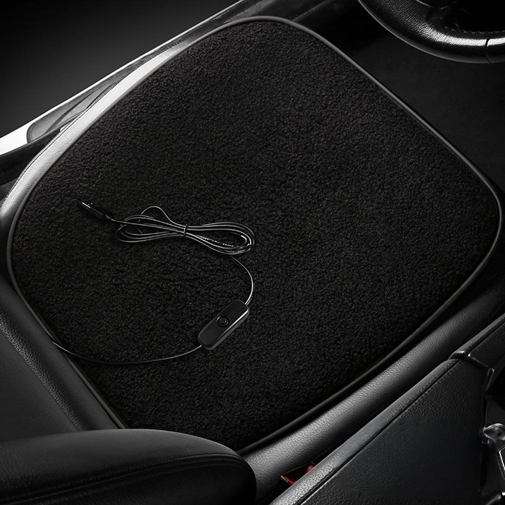 USB Heated Seat Cushion Winter Lambswool Heating Warm Car Seat Cushion For Office Home Use 5V 12W Thermostat Heating Cushion