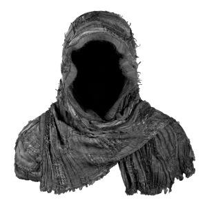 Vintage Medieval Hooded Cape Shawl Scarf With Ruffles And Frayed Edges Metal Brooch And Safety Pin Halloween Cosplay Cloaks