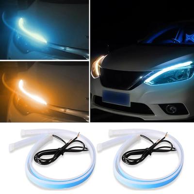 2 Stück Auto-LED-Scheinwerferstreifen, superhell, flexibel, wasserdicht, einfach zu installieren, LED-Tagfahrlichtstreifen, universelles Autozubehör