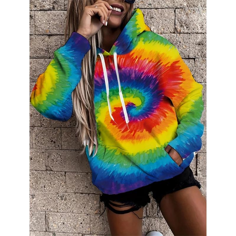 European And American Style Printed Loose Hooded Sweatshirt Jacket for Women for Autumn And Winter