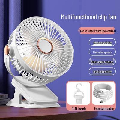 USB Rechargeable Desktop Mini Fan with Clip and Wall Mount for Dorms and Homes
