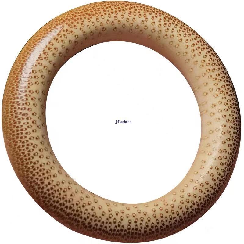 Handmade Double-Sided Polished Mottled Jade Bamboo Thumb Ring for Men and Women