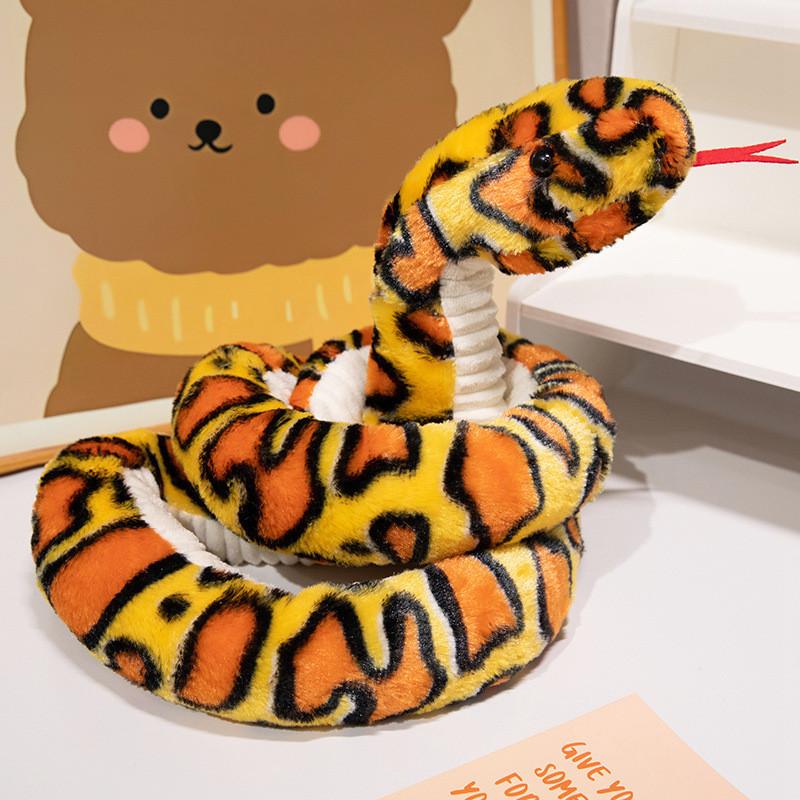 Strip Snake Simulation Plush Toy Cute Cartoon Funny Creative Doll Decoration