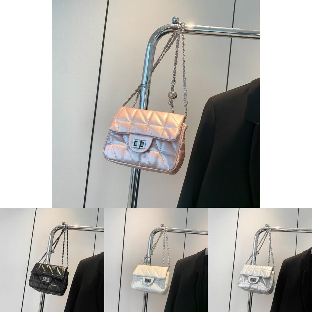 Trendy Black White Pink Silver Pu Small Square Shoulder Bag For Stylish Women