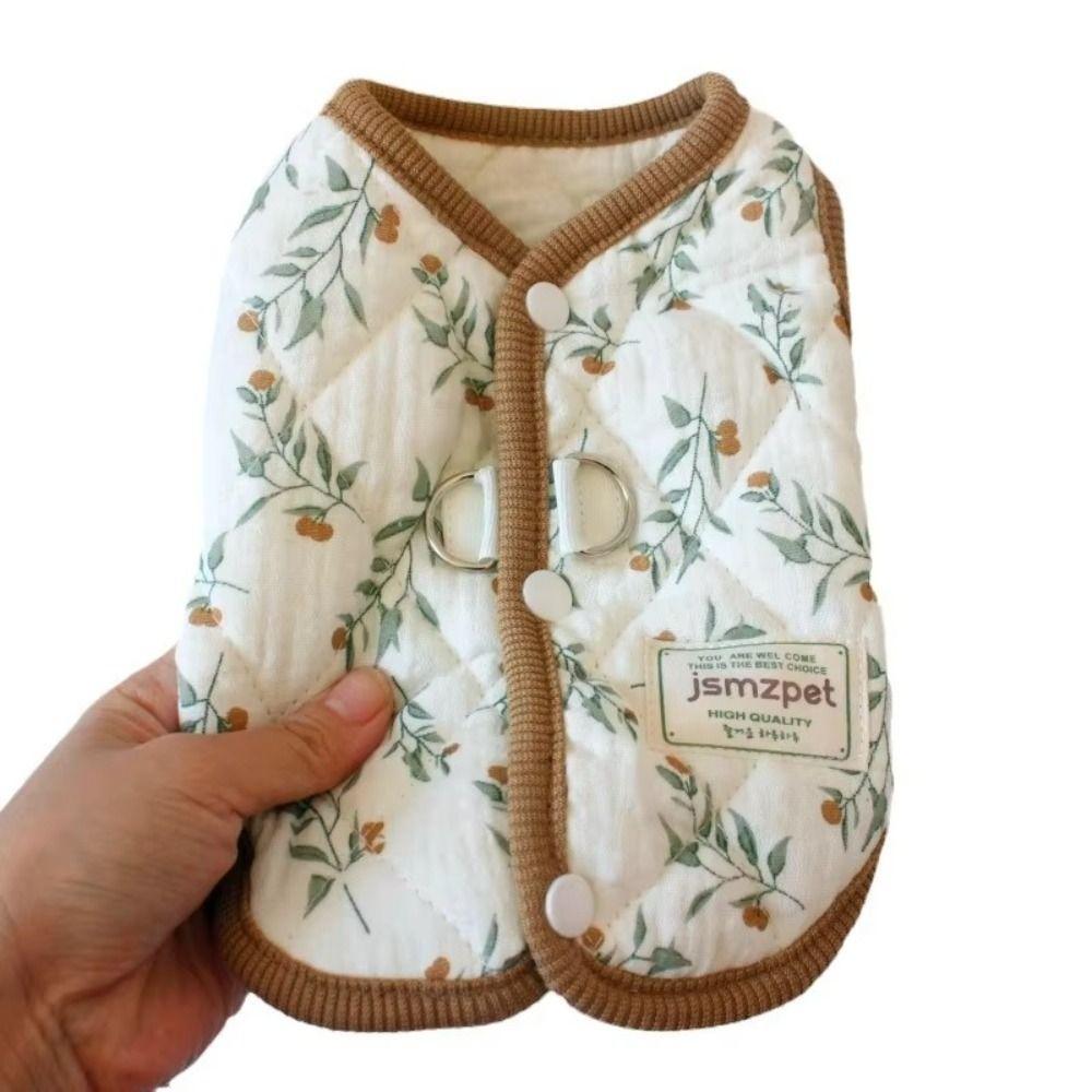 Cute Rabbit Printed Pet Dog Clothes Cat Clothes Thickened Teddy Bear Coat with Velvet Jacket Pet Supplies Puppy Clothes Vest