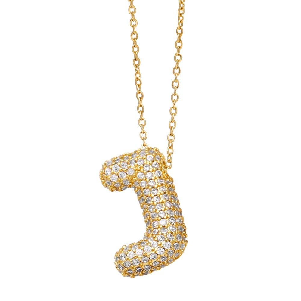 Alphabet 26 Letters Necklace Gold Color Women Sweater Chain Simple A-Z Letter Clavicle Chain  Daily