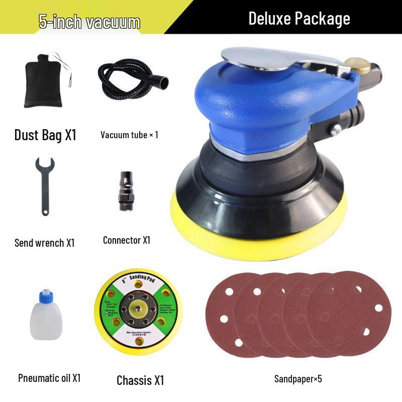 5" & 6" High-Speed Pneumatic Sander and Polisher, Model 313 Handheld Air Grinder