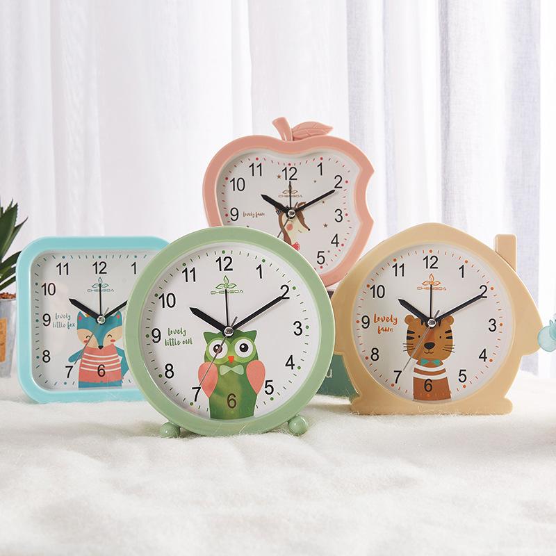 Candy color cartoon alarm clock student dormitory small alarm clock cartoon clock face bedside clock gift clock mute scan