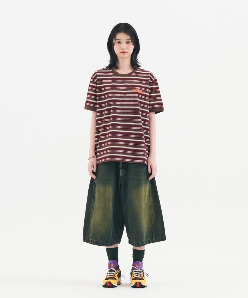 Nontai Multi Stripe Ringer Tee (Wine)