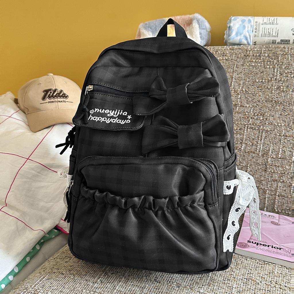 Schoolbag1011 new Korean ins schoolbag junior high school high school girls college students high value backpack bow backpack