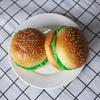 Simulated Hamburger Display Model with Vegetable, Fruit, Pastry, Dessert, and KFC Style Sesame Bun Props.