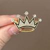 Luxury Retro Diamond Crown Brooch Pin for Women - Elegant Waist-Cinched Clothing Accessory.