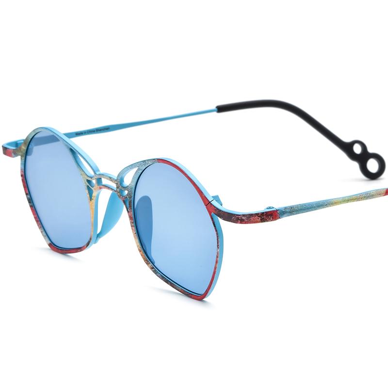 Borregls Print Titanium Sunglasses Women 2026New High Quality Retro Cat Eye UV400 Polarized Sun Glasses Ultralight Shades 185936 Titanium