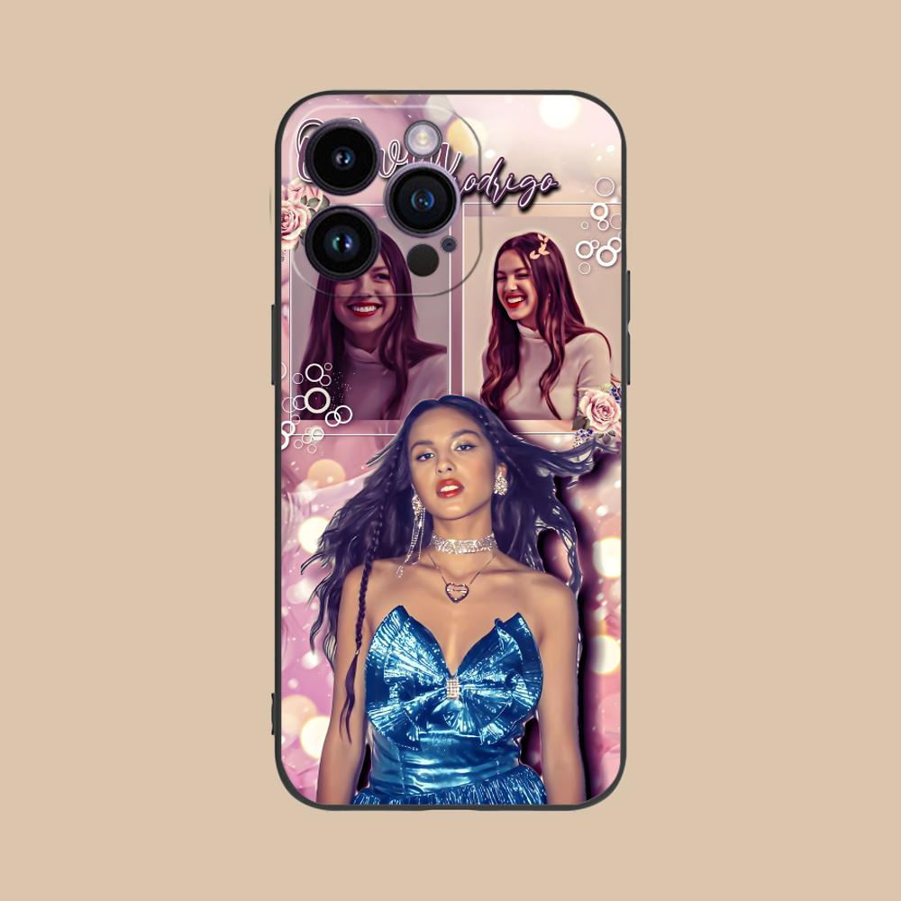Mobile Olivia Phone Case for iPhone 16 15 14 13 12 11 X XR XS 8 7 Pro Max Plus Mini Black Cellphones Cover Smartphone