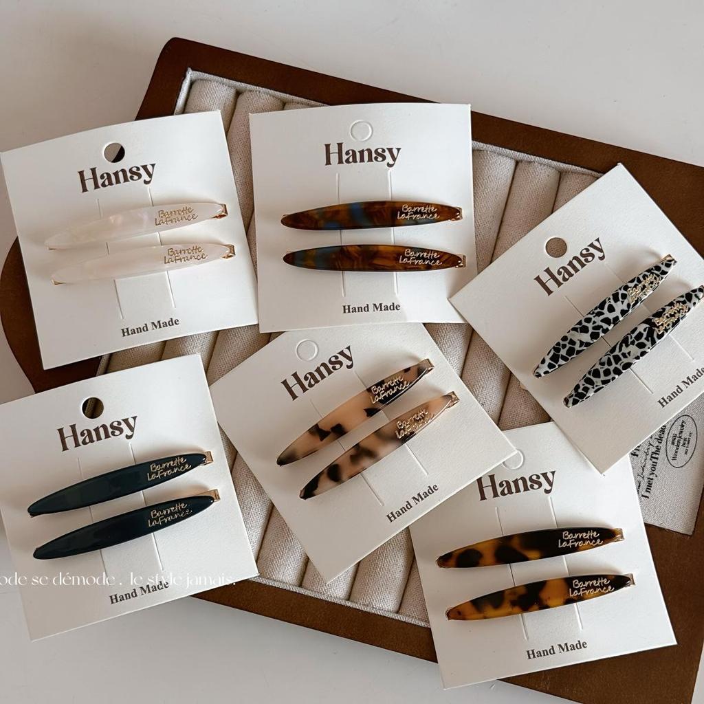 Acetate Willow Leaf Hair Clip - Gold Label, French Style, for Side Bangs, Women's High-End Accessory.