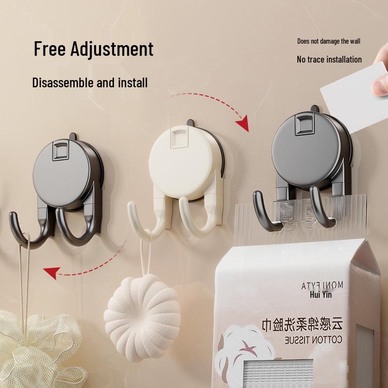 Suction Cup No-Drill Multi-functional Tissue Holder & Strong Adhesive Hook for Kitchen/Bathroom