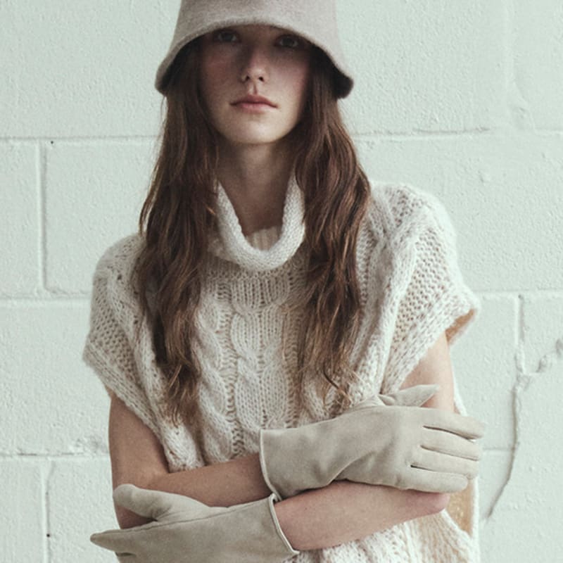 Marchen Women's Real Suede Gloves (long Ver.)