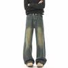 American Retro Old Jeans Men's Cleanfit High Street Loose Straight Wide Legs Mopping Versatile Long Pants