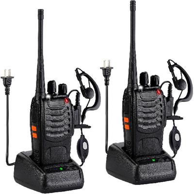 Walkie-Talkies 888S, wiederaufladbar, große Reichweite, mit Ohrhörern für Erwachsene, 16-Kanal-Radio, Handfunkgeräte, Li-Ionen-Akku und Ladegerät im Lieferumfang enthalten