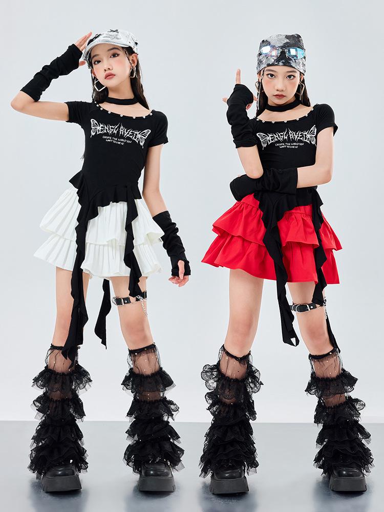 Girls' Trendy Hip Hop Jazz Dance Costume for Children's Performance