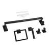 Matte Black Bathroom Hardware Set, 5 Pieces Stainless Steel Bathroom Accessories Set, 24-inch Towel Bar, Towel Rack, 2 Robe Towel Hooks, Toilet Paper