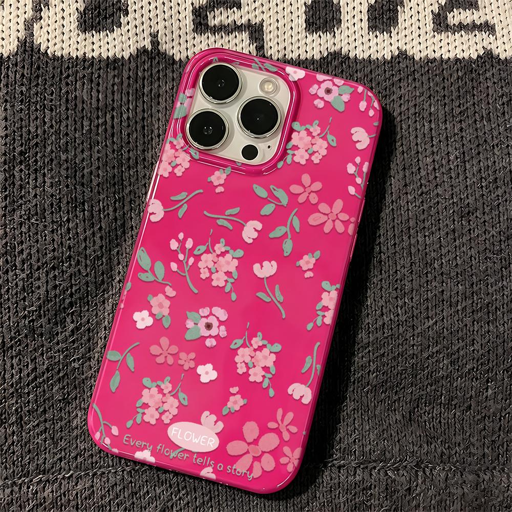 Phone Case For Iphone 17 Air 11 Pro Max 15 Plus 16 14 13 12 White Silicone Shockproof Anti Slip Protective Pink Floral Cover
