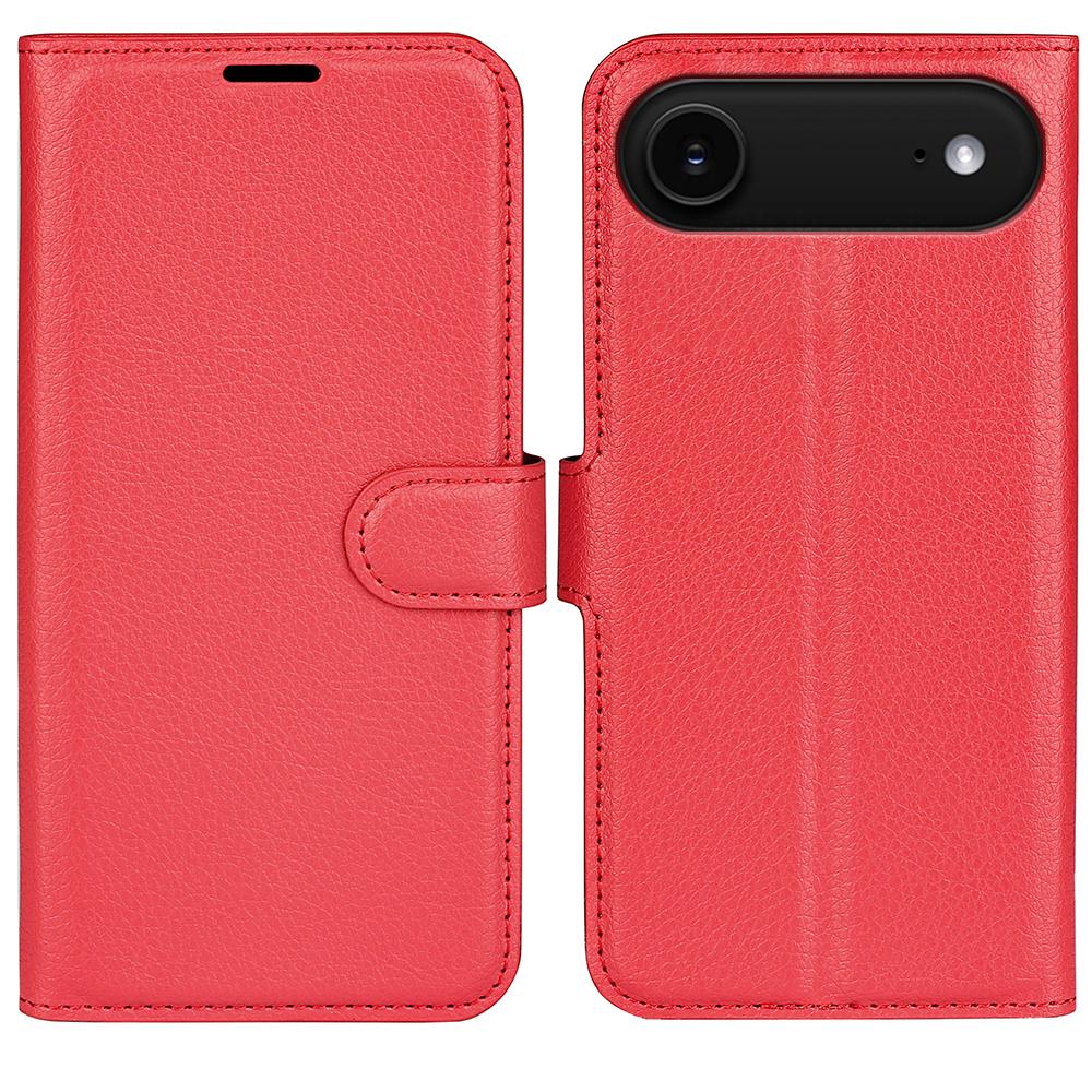 For iPhone Air Wallet Case Litchi Texture Shockproof Leather Flip Stand Phone Cover