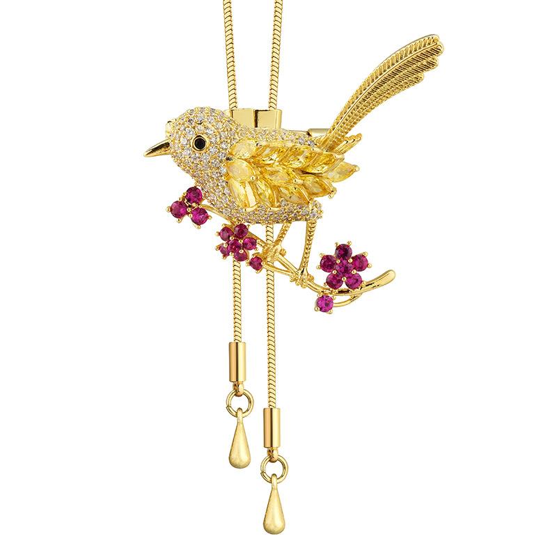 

Длинное ожерелье, птица, цветок, универсальный свитер, цепочка, женский темперамент, персонализированная одежда на груди с цветком, подходящая друг к другу одежда