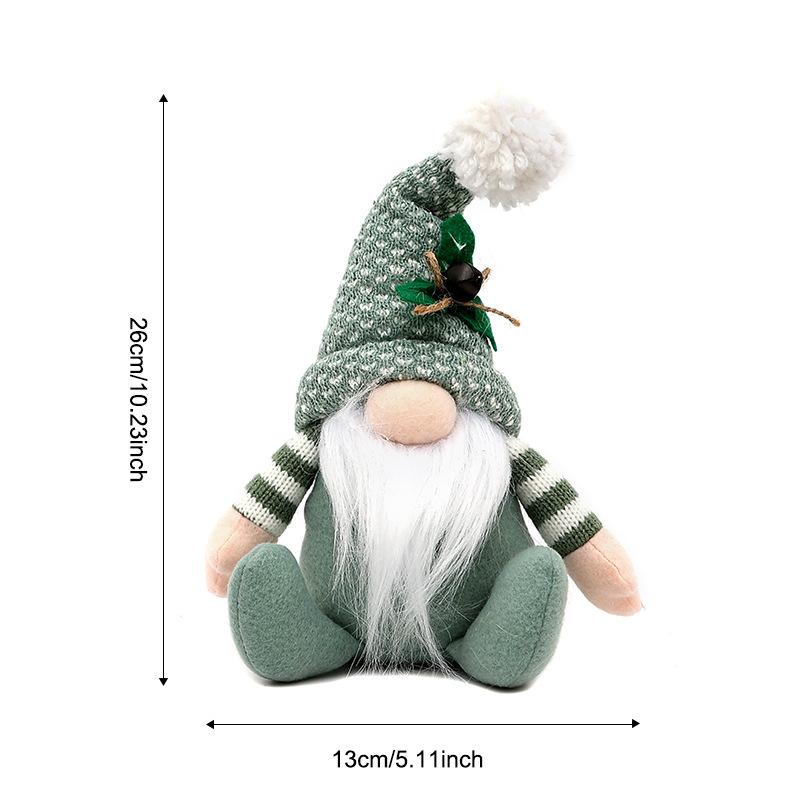 Christmas Figurine, High-end Knitted Pointed Hat Sitting Posture, Dwarf Plush Ornament, Decorative Items