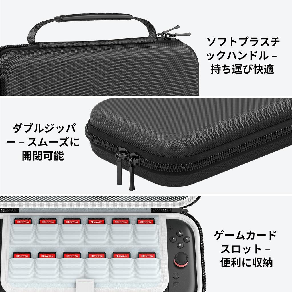 HEYSTOP Estuche de Almacenamiento para Switch Gran Capacidad Almacenamiento EVA Suave Velcro Doble Cremallera Capacidad para 12 Juegos Suave y Más 2, a Prueba de Golpes, Almacenamiento, Forro,