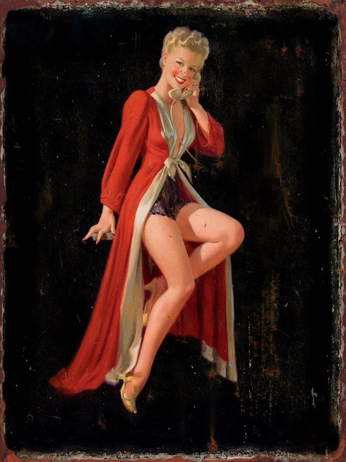 

Сексуальный плакат в стиле ретро для девочек и принт, металлические вывески, винтажный контент для магазина, клуба, паба, дома, спальни, жестяная вывеска, декоративные таблички 20x30cm-7.9x11.8inch