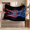 Personalisierte Fleece-Decke FC Bayern München Mit Fußball-Logo, Individueller Name Text Weich Warm Home Überwurfdecke