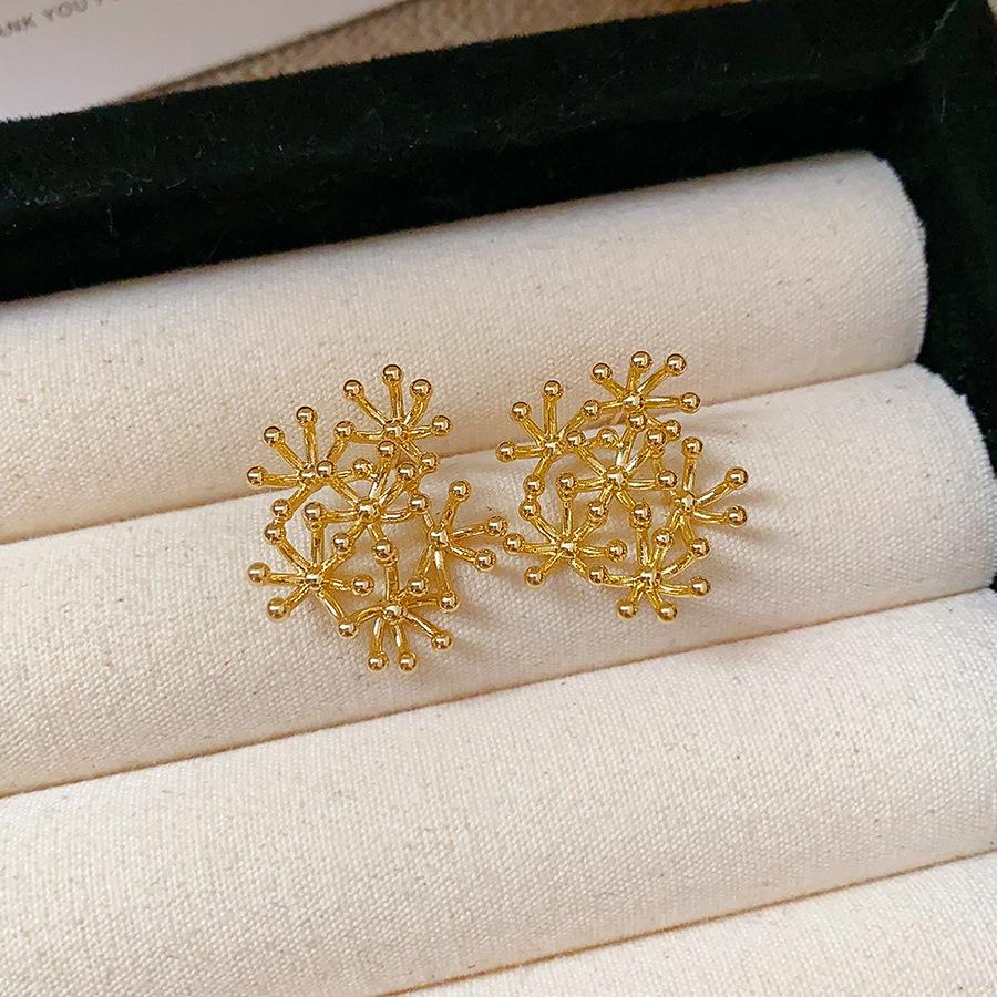 Mori Style Silver Needle Floral Glass Grape Tassel Earrings – Elegant High-End Design