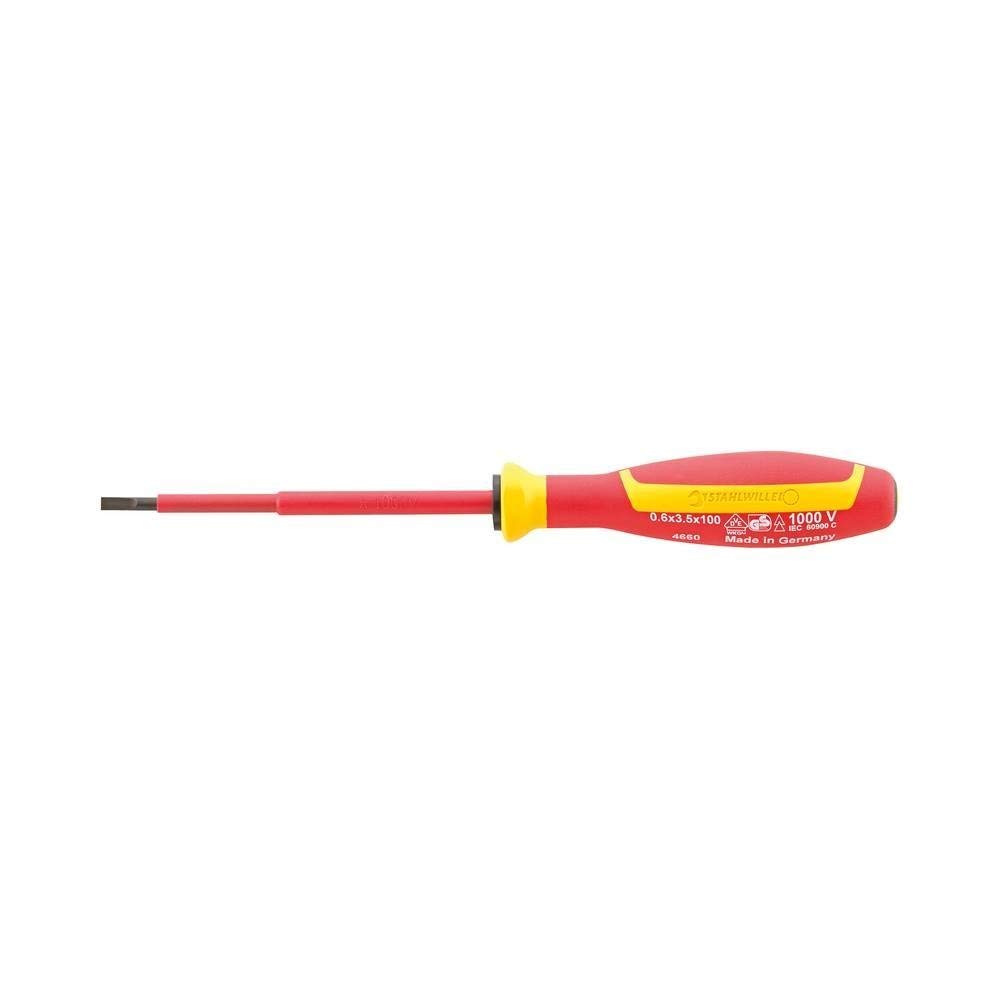 STAHLWILLE Insulated Flathead Thick X Wide X 100mm Shank Screwdriver, 0.5mm 3.0mm Length, 4660VDE-2N