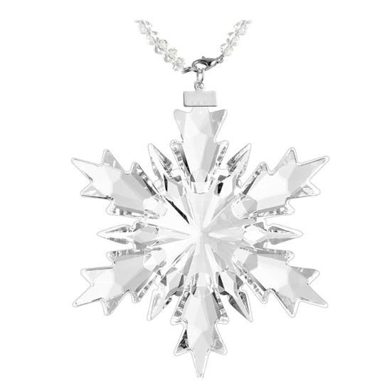 

Рождественские украшения Прозрачный граненый кристалл Снежинка Подвеска для украшения рождественской елки для женщин D