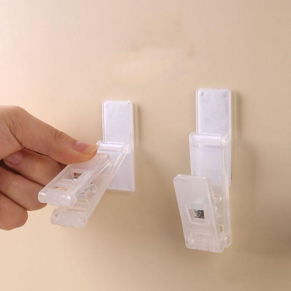6PCS Plastic Wall Storage Hook No-Punch Glove Clips Practical Dishcloth Clips Living Room