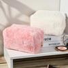 Makeup Bag Cute Cosmetic Bag Plush Pink White Makeup Pouch Travel Toiletry Bag Organizer Puffy Storage Bag for Women