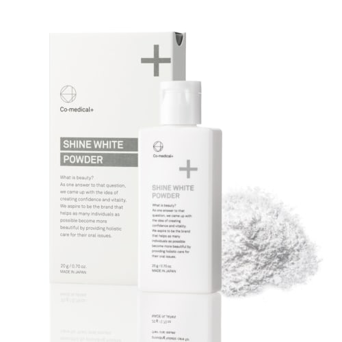 Co-medical+ CO Shine White Powder Whitening Toothpaste, Sodium Polyphosphate, 20g, Foaming Agent-Free, Abrasive-Free, and Bleaching-Free, 2-Month Supp