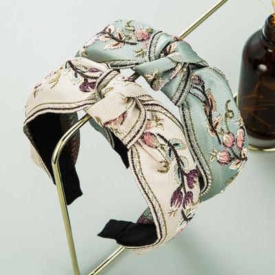 National Retro Embroidery Knotted Hair Hoop Femininity Simple Headband Hairband