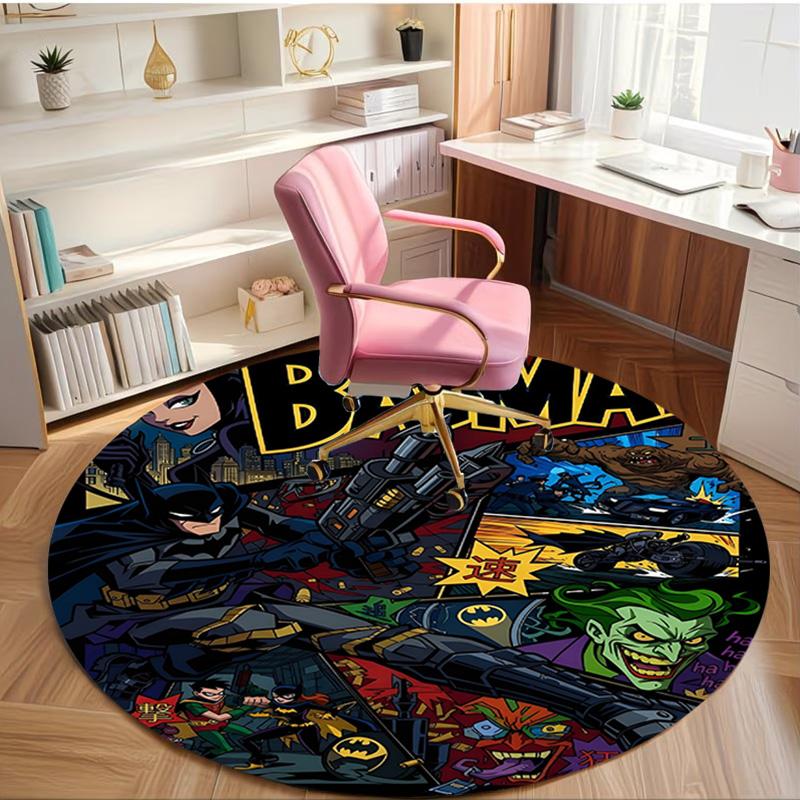 Superheroes Print Round Rug, Washable Floor Carpet, For Entryway Dorm Laundry Room Office Study, Home Decor Birthday Christmas Gift
